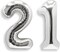 40 Inch Jumbo Silver Foil Mylar Number Balloons for Men Women 21st Birthday Party Decorations (Silver Numbers)